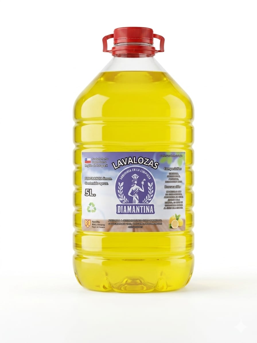 Lavalozas líquido Diamantina color amarillo con fragancia limón
