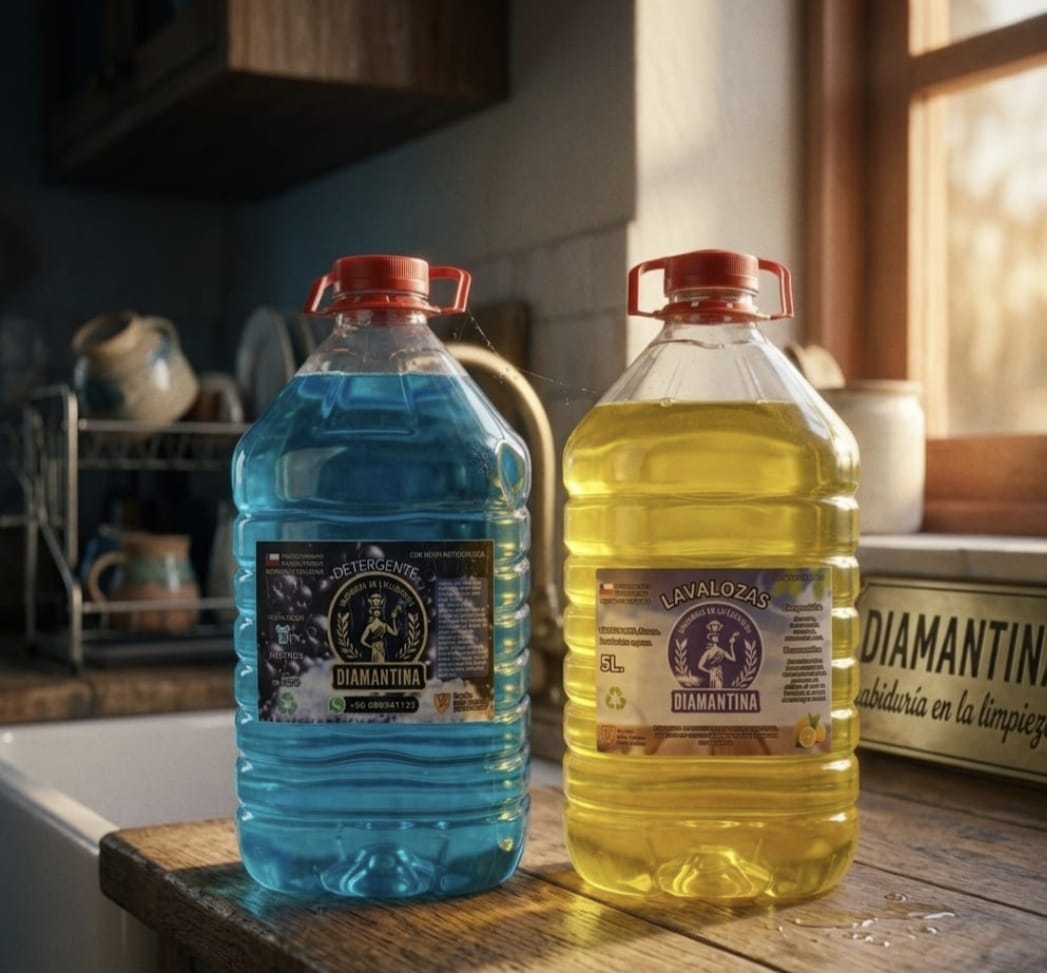 Productos Diamantina junto al lema sabiduría en la limpieza
